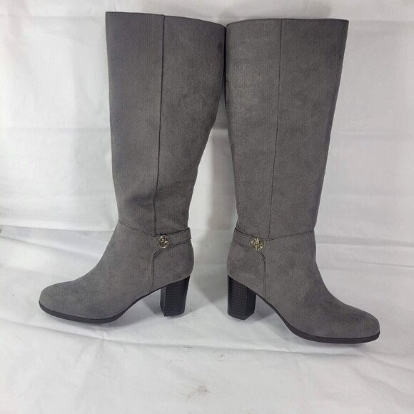 Giani Bernini Adonnys Knee High Boots Women Size 5.5 Gray Block Heel Zip New - Picture 6 of 11